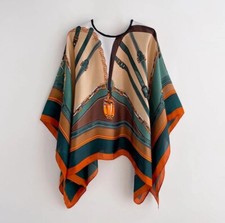 Classy  Fine Quality Satin Silk Kaftan /Kimono /Tunic Poncho Womens Free Size