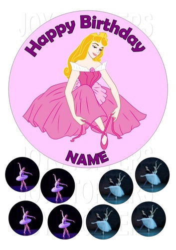 Ballerina cake topper round - ballerina,