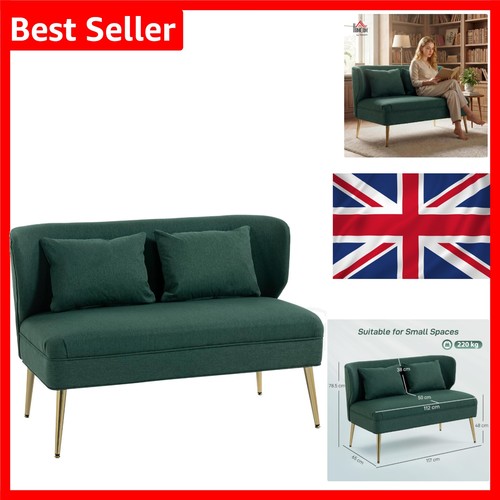 Green linen look - green, seater