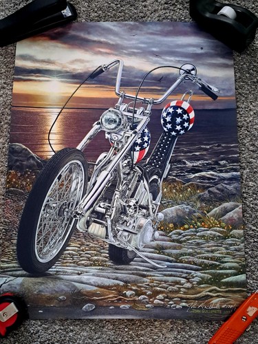 Captain america bike poster - america,
