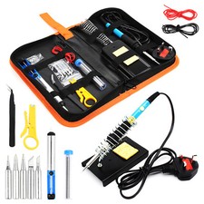 UK 60W Soldering Iron Kit Electronics Welding Irons Solder Tools Adjustable Temp