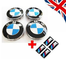 Set of 4 BMW Wheel Centre + 4 Badges Caps Fitts 1 2 3 7 Series X5X6 M3 E46-68MM