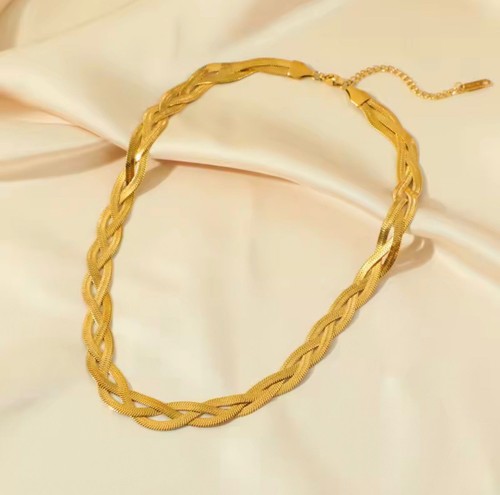 Women gold tone braided - gold,