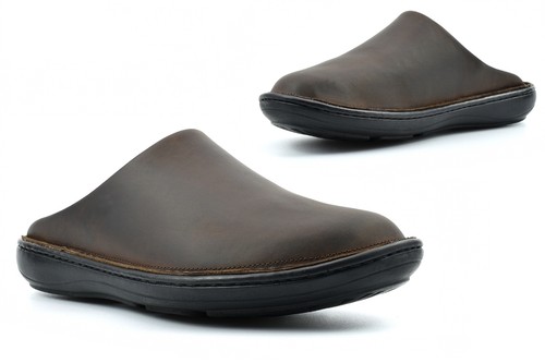 Mens leather slippers - leather,