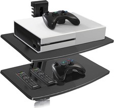 suptek 2 Floating Shelf Wall bracket with Strengthened Tempered Glass Medium 