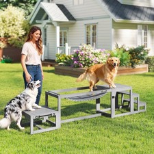 PawHut 3 Pieces Wooden Dog