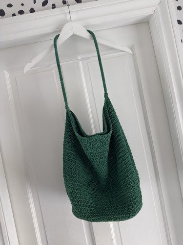 Topshop green raffia large - topshop,