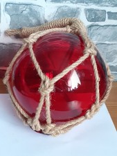 Glass Float Nautical Sea Fishing Buoy Red 6"