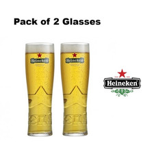 Heineken Pint Glass x2