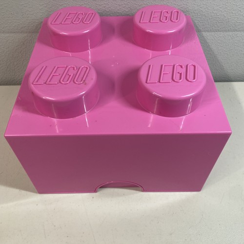 Pink lego stud storage box - pink,