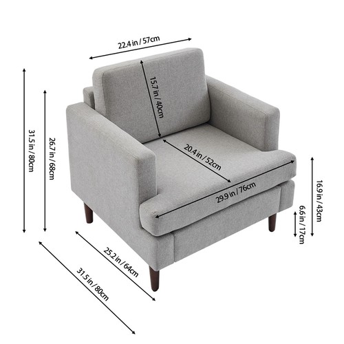 High back armchair accent - back,