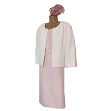 Jacques Vert Roman Mother of bride outfit 20 pink wedding dress jacket suit 