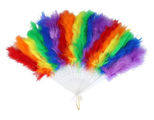 Rainbow pride folding feather - pride,