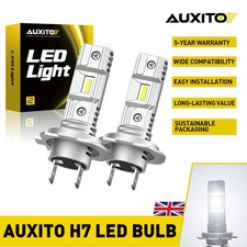 AUXITO 2x H7 LED Headlight Bulbs Kit 200W 6500K Super White Led Canbus Bulbs UK
