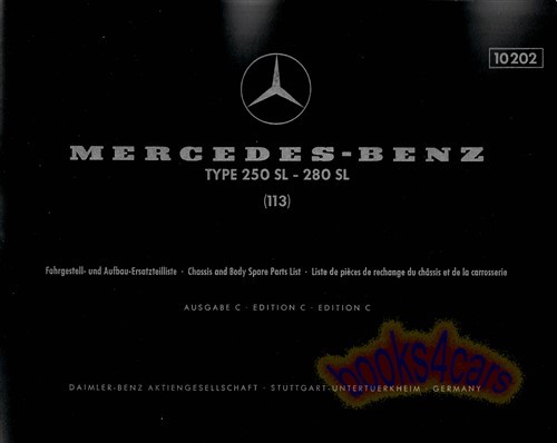 Mercedes 280sl parts - 280sl, manual