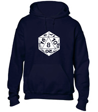 20 SIDED DICE HOODY HOODIE COOL GAMER GAMING BOARD GAME RETRO CLASSIC TOP NEW