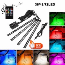 Car Interior Footwell LED Strip Lights RGB Multicolour Remote Atmosphere Lamp UK