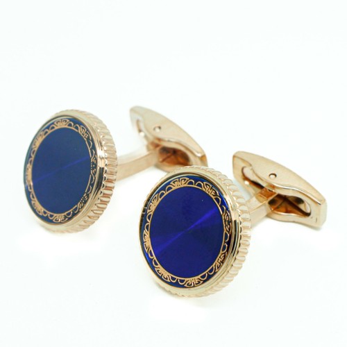 Cufflinks rose gold round - cufflinks,