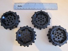 Lego 4 x Technic Caterpillar Sprocket Track Wheel Hard Plastic with Cleats BLACK