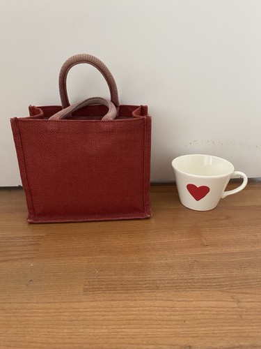 Mini red jute bag gift - bag,