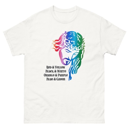 Rainbow jesus shirt - rainbow,