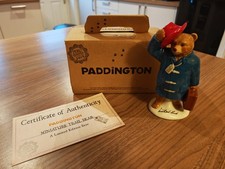 RARE PADDINGTON BEAR MICHAEL BOND WADE BEAR TRAIL FIGURINE (BOXED/CERT/LE)