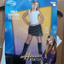 HANNAH Montana Costume Girl's 4/6X NEW Glittery Top Skirt Logo Belt NWT Shirt