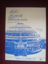 1970 BOXING PROGRAMME JOE BUGNER v GEORGE JOHNSON 3rd NOV ROYAL ALBERT HALL