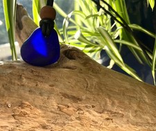 Mens Unisex Sea Glass Pendant Necklace Quality Leather Antique Look Surfing Box