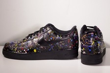 Nike Air Force One’s , Black Size 12 (UK) Custom Painted Pollock Style BRAND NEW