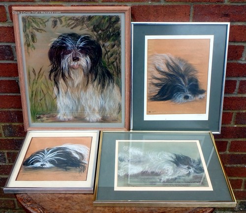Vintage dog paintings izabella - dog,