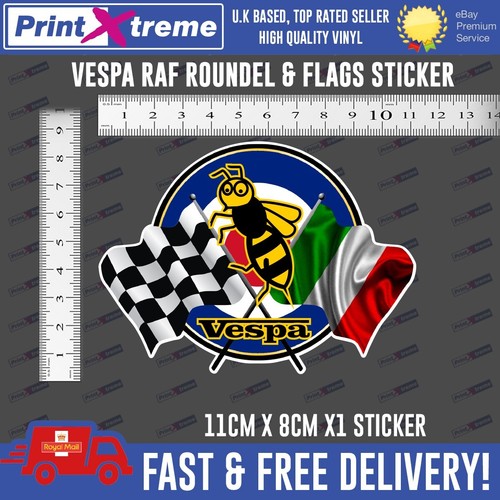 Vespa roundel flags sticker - vespa,