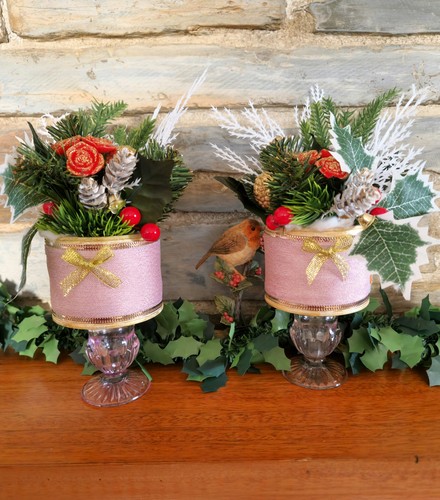 Pair pink floral - a,