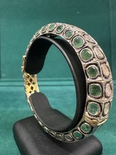 Emerald Bracelet With Diamonds In Silver 925 Gold Filled , Hallmarked