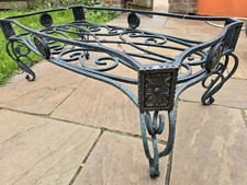 Beautiful ornate very heavy metal coffee table (missing glass top)