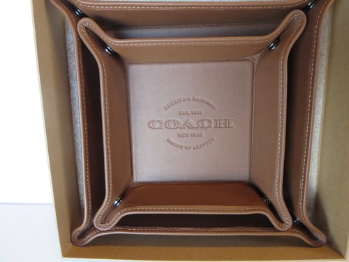 Coach valet leather tray - leather, set