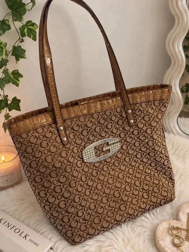 Vintage guess brown y2k tote - vintage,