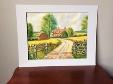 Farmhouse Gate Print 8x10 From a Watercolour Painting After  Terry Harrison