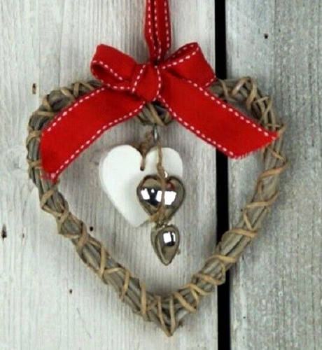 Christmas wicker heart - wicker,