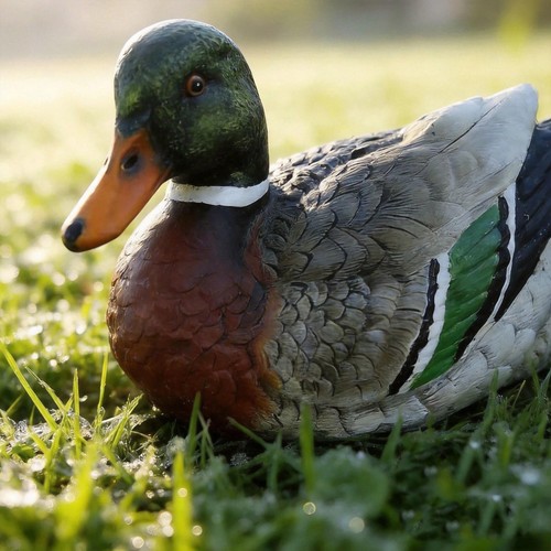 Realistic mallard duck statue - realistic,