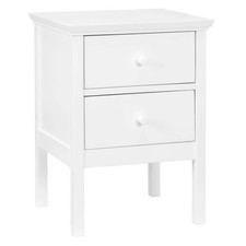 John Lewis White Wilton 2 Drawer Bedside Cabinet
