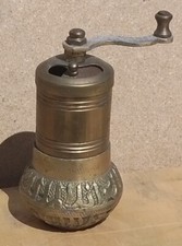 Vintage Old Antique Brass decorative pepper pot corn grinder display small 4.5"