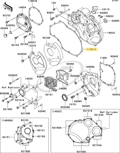 Genuine kawasaki clutch cover - clutch,