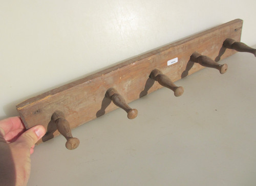 Vintage wooden coat rack hooks - wooden,