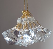 10 VGC Vintage 8cm Very Sparkly Crystal Glass Chandelier Bell Prism Drop Xmas