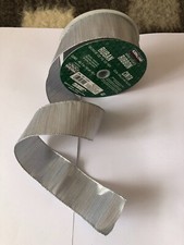 Luxury Extra Wide Wire-Edged RIBBON silver with Shimmery Stripes 6.3cm/2.5" wide