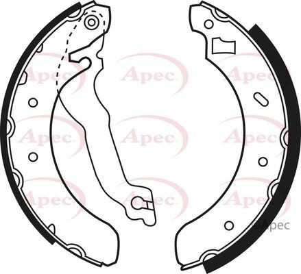 Apec rear brake - shoe, set