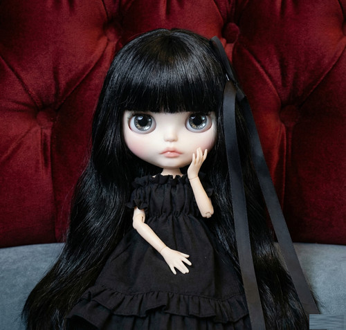 Blythe doll black hair - blythe, nude