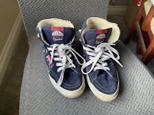 SUPERDRY LADIES BLUE SUEDE FLORAL HI TOPS TRAINERS SIZE 6