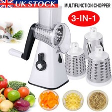3 In 1 Rotary Food Slicer Chopper Cheese Grater Fruit Vegetable Shredder Cutter